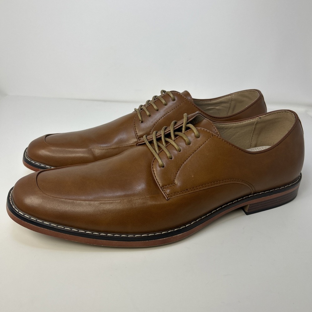 Madden By Steve Madden Men's Apron Toe Oxford Dress Shoes Cognac Tan Size‎ 13
